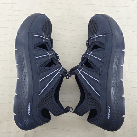 Skechers Womens Go Walk Flex SKX Navy Blue Sandals Shoes 141477 Size 12 EUC - Picture 8 of 10